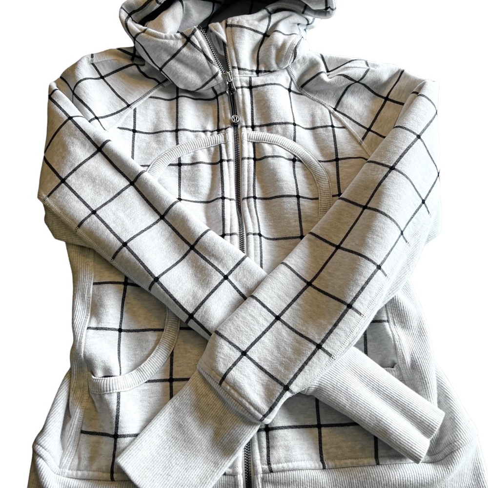 COPY - *RARE* lululemon Scuba Hoodie II size 6 heathered white black - Picture 4 of 14